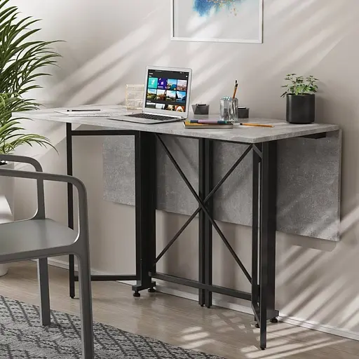 Стіл-книга трансформер Спайдер Ferrum-decor 750x1150x880 Чорний метал ДСП Бетон 16 мм (FRD-105094)