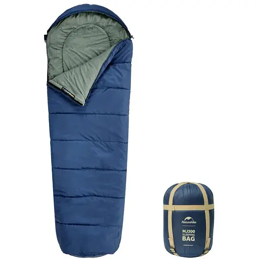 Спальник с капюшоном Naturehike MJ300 CNK2300SD014, темно-голубой