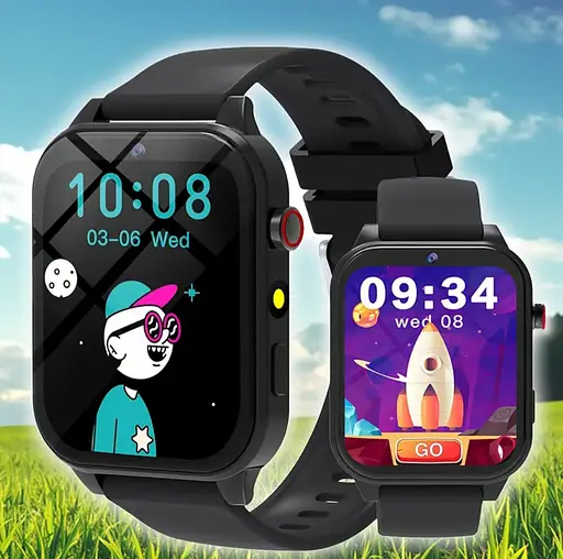 Детские умные часы с камерой, играми, мониторингом сна, шагомером, будильником, фонариком и др. Черные - фото 2