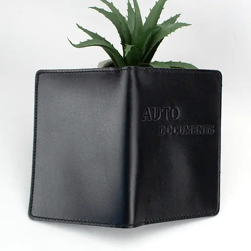 Обложка на водительские права мужская кожаная HC-05 черная (на права старого образца) - фото 5