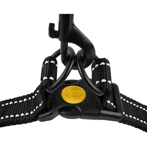 Шлея для собак Barksi Active світловідбивна (обхват грудей 40-53 см ширина 1.6 см) чорна - фото 4