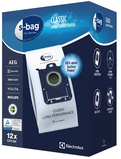 Мешки для пылесоса Electrolux E201SMCB S-bag Classic LongPerformance 12х3.5 л (6988910) - фото 2