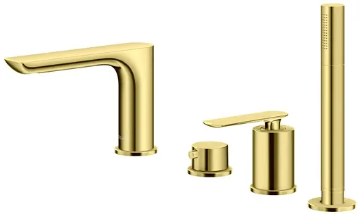 Смеситель на борт ванны Kohlman Experience gold QB244EGD Золотой - фото 1