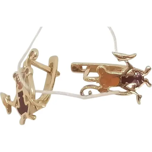 Золоті сережки Tango з емаллю. 400227Е