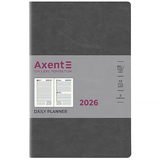 Дневник Axent Partner City Soft 2026 серый 145 х 210 мм (8821-26-06-A)