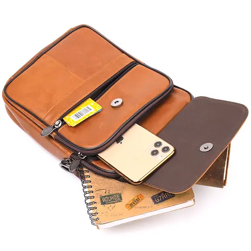 Чоловіча шкіряна сумка Vintage 19х25х5 см sum0022451 - фото 6