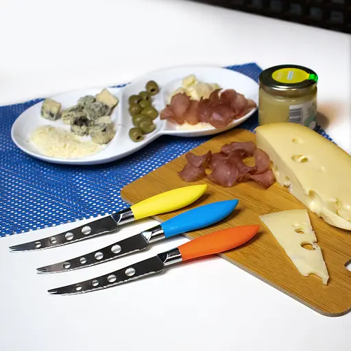 Нож для сыра с пластиковой ручкой L 21.5 см лезвие 11 см, Kitchen Master Оранжевый 86150 - фото 5