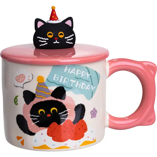 Чашка фарфоровая Kitten's Birthday 400 мл розовый FM-24C