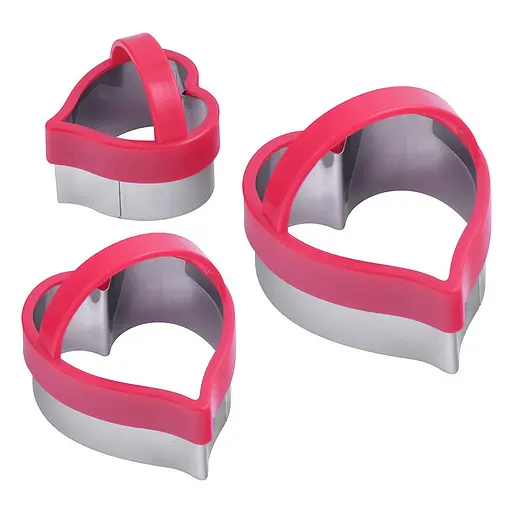 Набір кулінарних форм для десертів, тістечок, печива, тіста (викладки/вирубки) у формі сердець, Мед 86702 - фото 2