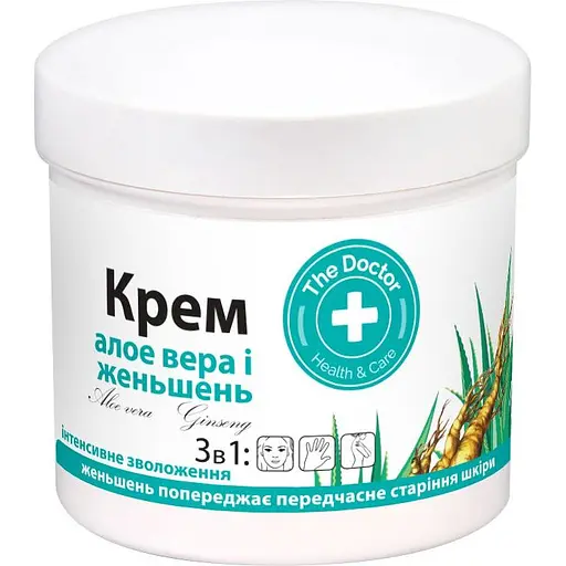 Крем для обличчя та тіла Домашний Доктор Алоє віра та женьшень 250 мл - фото 1