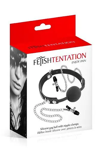 Кляп с зажимами для сосок Fetish Tentation: Для смелых БДСМ-игр и ролевой игры - фото 2