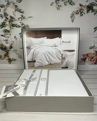 Постільна білизна Percale Beyaz Сатин Преміум Romeo Home pbe0051814 - фото 1