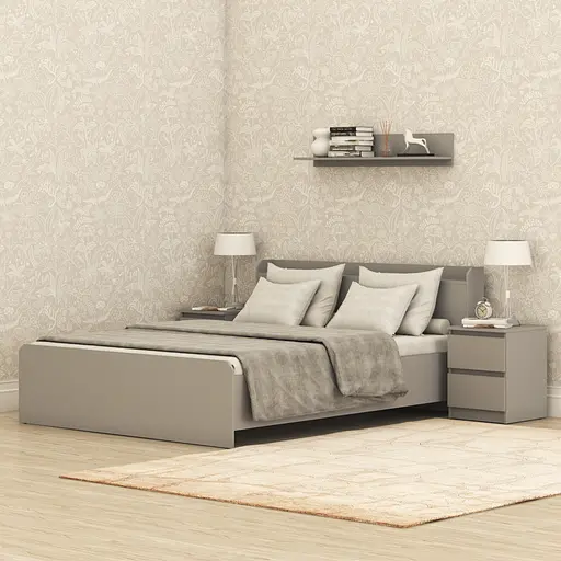 Кровать двуспальная MebelStar Нео 160x200 см Серая мышка (MBS-1138) - фото 1