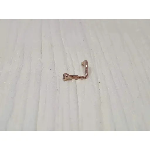 Золота сережка-пірсинг Астор в ніс з фіанітом. 2182524 - фото 2