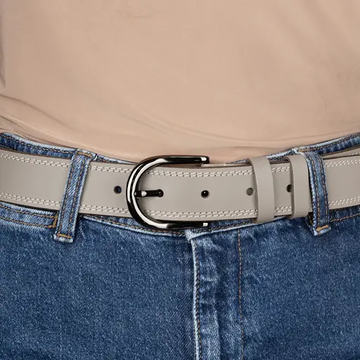 Ремень женский кожаный под джинсы SF-3554 мокко  прошитый (125 см) - фото 5