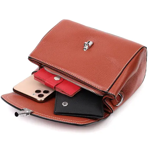 Сумка Vintage из натуральной кожи с защелкой 19х15х9 см sum0029040 - фото 8