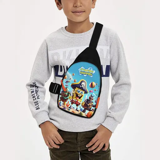 Сумка через плече дитяча Губка Боб 29х17 см сумка слінг для хлопчика (02059)