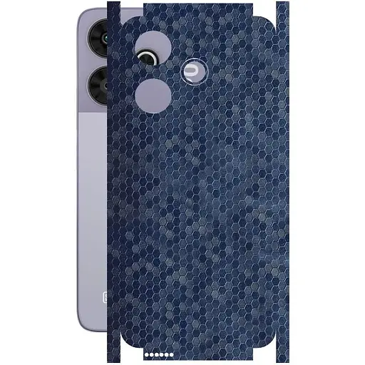 Защитная пленка StatusSKIN для Xiaomi Poco M6 Plus Корпус Винил Соты синие