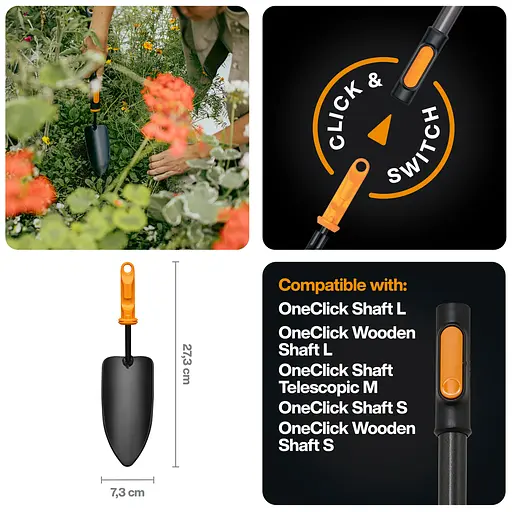 Совок для цветов Fiskars OneClick 7.3 см (1080693) - фото 2