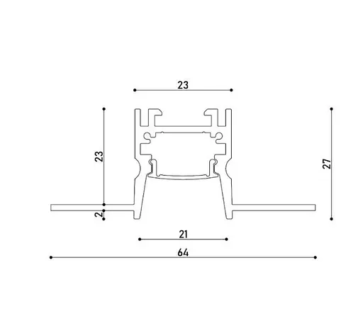 LED профіль врізний під шпаклівку з розсіювачем PC, 2м KLOODI KLP176TR 2 BK - фото 2