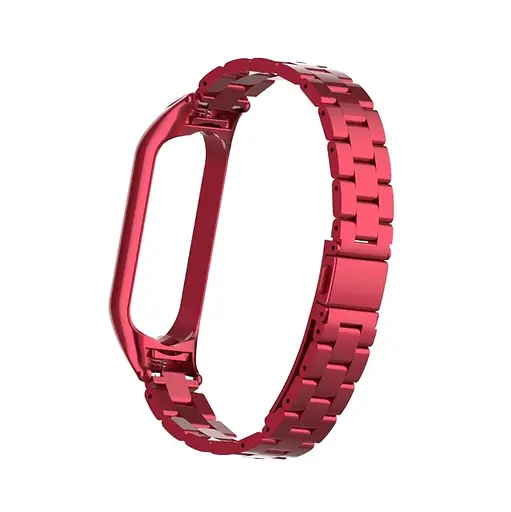 Ремешок для фитнес-браслета Boorui для Xiaomi Mi Band 5 и 6 металлический красный - фото 2