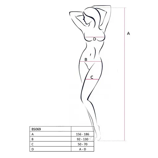 Бодистокинг Passion BS069 комбинезон имитация чулок и боди S/M/L white - фото 4