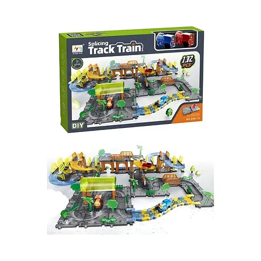 Залізничний трек 899-10, 132 деталей, 2 локомотиви із реалістичним дизайном - фото 2