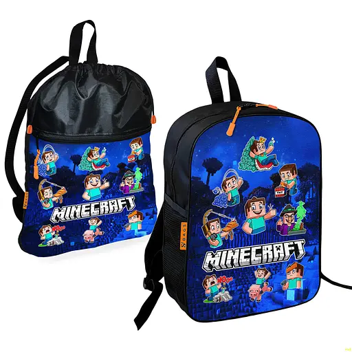 Школьный рюкзак детский Minecraft + Сумка для обуви спортивной формы рюкзак-мешок для мальчика (01711)