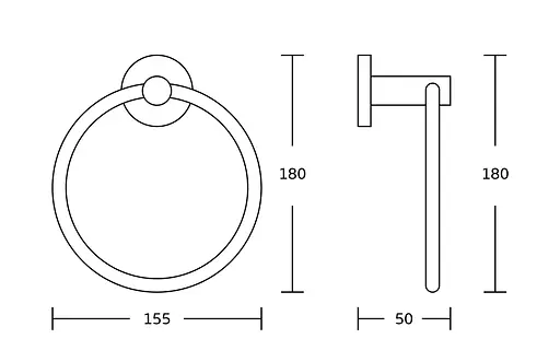 Тримач для рушника кільцевий VBI Venus black VBI-040003BL Чорний матовий - фото 2