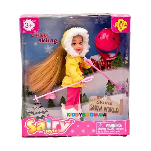 Лялька DEFA, 13.5 см, лижі, взуття, шолом (В асортименті)