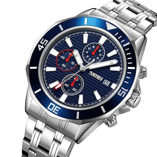 Наручний годинник чоловічий 9335SIBU Silver-Blue Skmei acs0030897 - фото 2