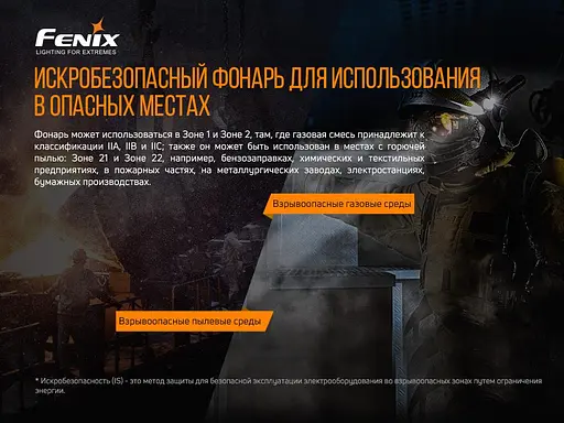 Ручной взрывобезопасный фонарь Fenix WF30RE (Черный) - фото 8