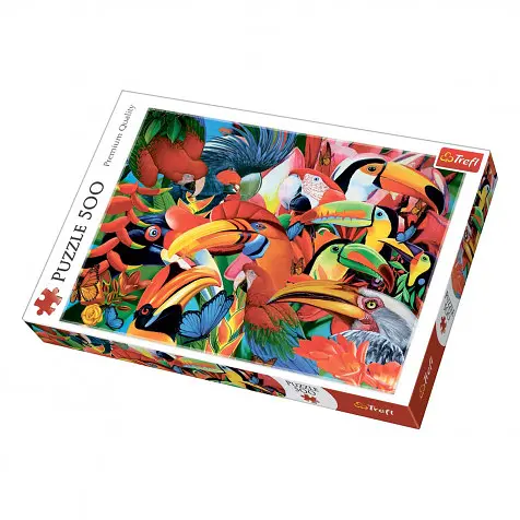 Пазлы Trefl "Цветные птички" 500 эл. 37328 48х34см (5900511373288) - фото 1