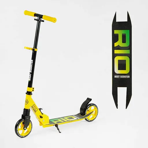 Самокат Best Scooter Rio 68-89х54.5 см Желто-черный 000283540 - фото 3