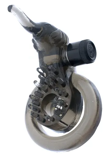 Эрекционное кольцо с вибрацией Cock amp; Ball Ring Elephant (черный) - фото 9