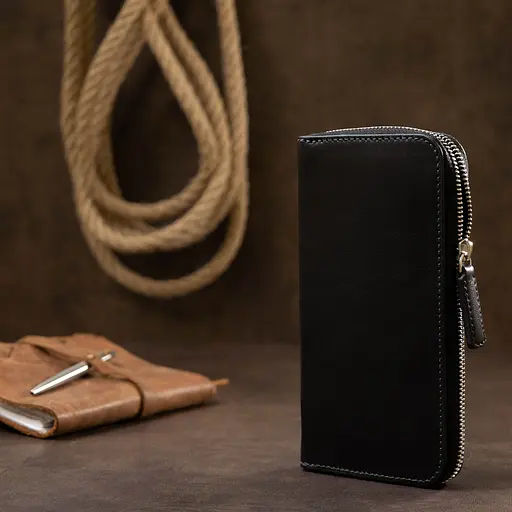 Кожаный женский кошелек Grande Pelle 19.5х10х2.5 см acs0018780 - фото 7