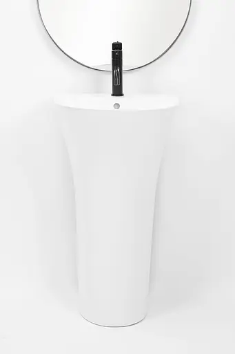 Умивальник Rea Rita slim монолітний білий REA-U9901, Білий - фото 5