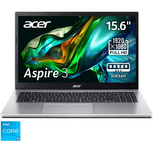 Ноутбук Acer Aspire 3 A315-59-33FV i3-1215U la 4.40 GHz, IPS, 8GB DDR4, 512GB, UHD, Без ОС
