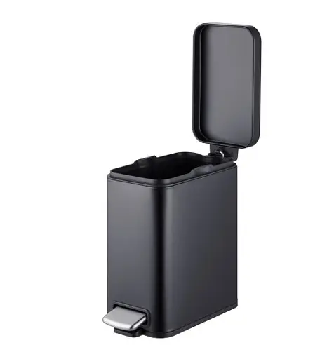 Мусорное ведро Mixxus Premium Quadro-TC0105 Black с плавным закрытием прямоугольное 5 л черный (MI7061)  - фото 2