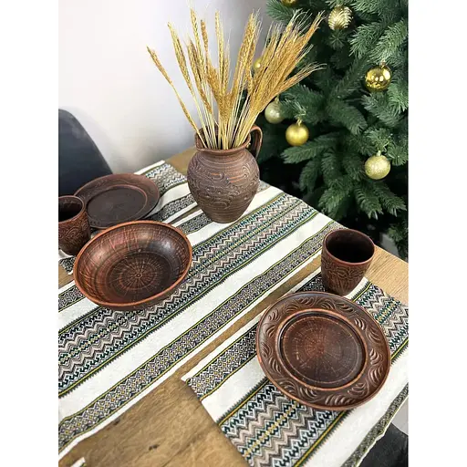 Комплект Рождественский льняной с украинским орнаментом Рандеву Ранер 140х30 см + салфетки 30х40 см 3 шт. - фото 2