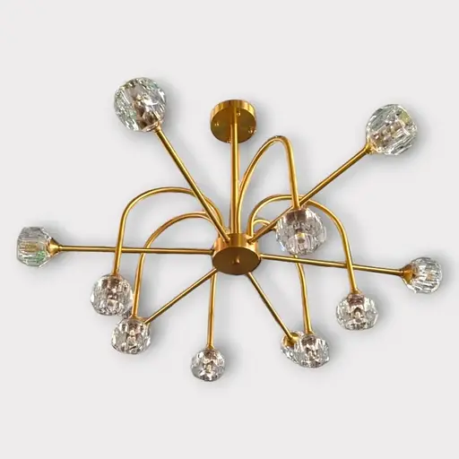 Светодиодная люстра Тюльпанчик 5010 (Золотая) на 10 плафонов - фото 3