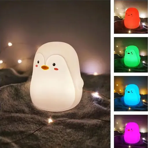Детский силиконовый ночник Penguin LJC-129 пингвин светильник аккумуляторная игрушка для сна - фото 6