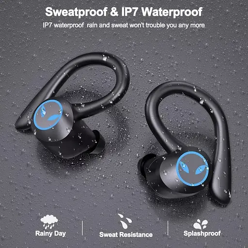 Бездротові спортивні Bluetooth навушники TWS Q25 Pro водонепроникні з сенсорами і мікрофоном Чорні - фото 6