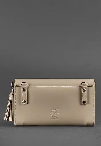 Жіноча шкіряна сумка Еліс світло-бежева Краст - фото 3