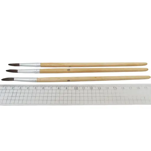 Пензель поні кругла M-9, 19.5 см, кит. стандарт №9, 25 шт. в упаковці