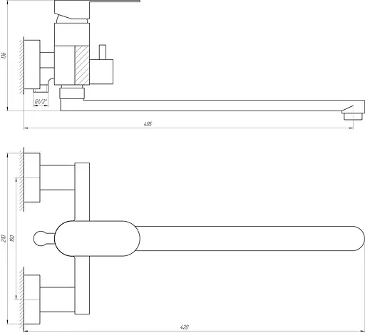 Смеситель для ванны Topaz Barts TB 07116-H36 Хром - фото 4