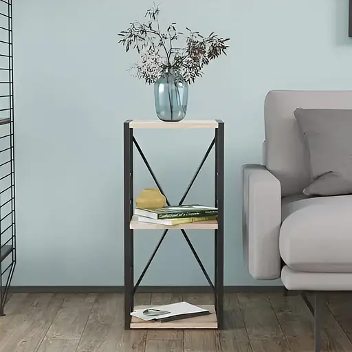 Етажерка 3/34 Ferrum-decor Серії Коннект 73x34x28 чорний ДСП Дуб Сан-Марино 16мм (FRD-104290)