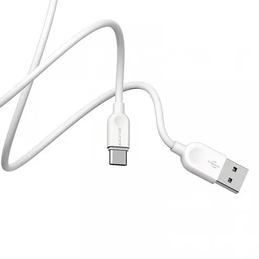 Кабель BOROFONE BX14 USB to Type-C 2.4A, 2m, PVC, TPE connectors, White - фото 1