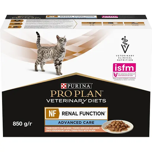 Вологий корм для котів Purina Pro Plan Veterinary Diets NF Renal Function Advanced Care з лососем 850 г (10 шт. x 85 г) (12278452) - фото 2