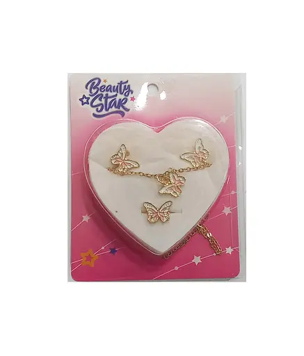 Набір біжутерії B4319 у серці, 3в1 сережки+кільце+ланцюжок (6923549043199) Вид 4 - фото 1